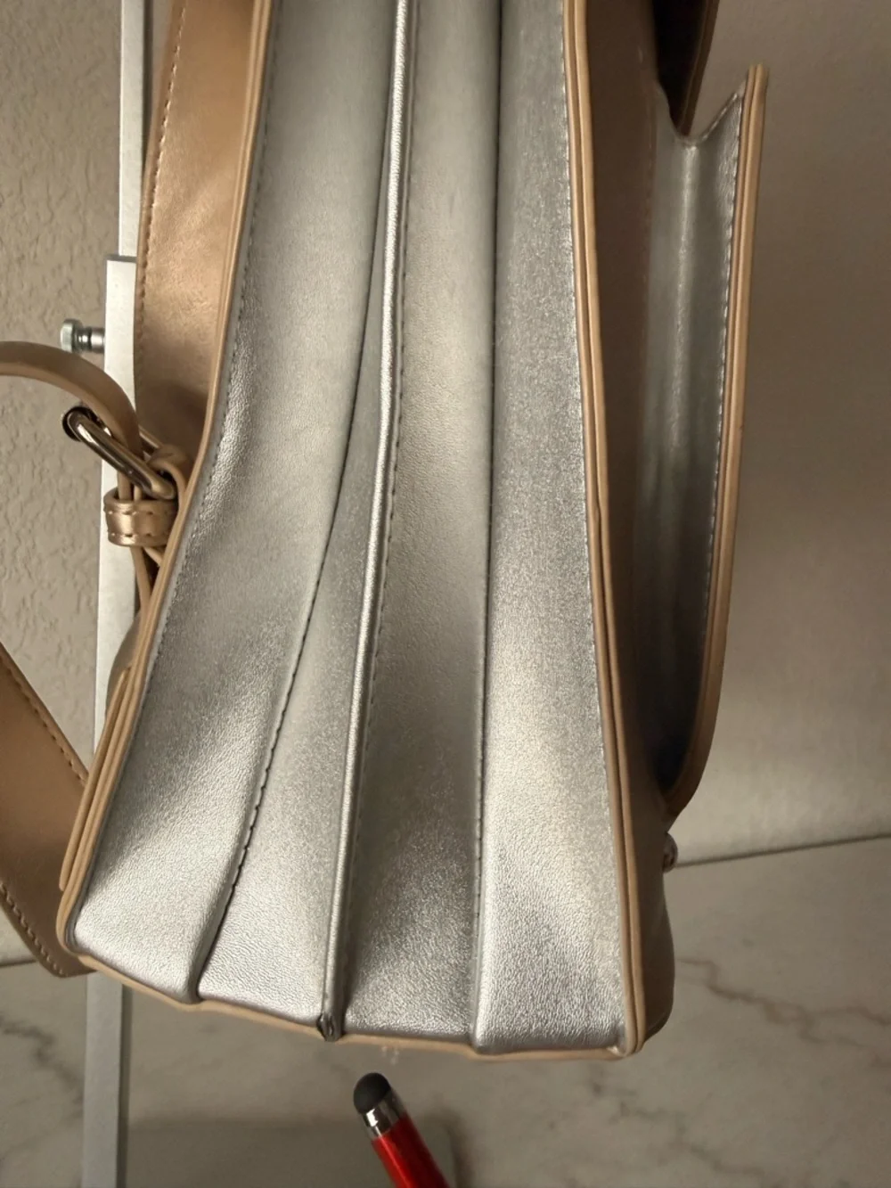 SASSY JONES Metallic Light Gold Backpack - Picture 10 of 11